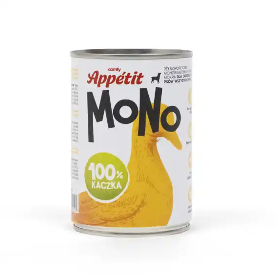 Łatwy zwrot Comfy Appetit Mono Kaczka 400g puszka mokra karma dla psa